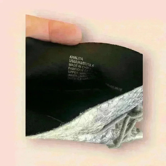 Khaliyah Snake Print Stiletto Ankle Booties Women's Gray Size 8 - Picture 5 of 5